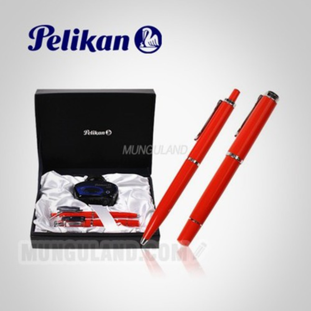 펠리칸 M205 기프트 선물 SET(Fountain pen M205 RED)만년필+볼펜+병잉크