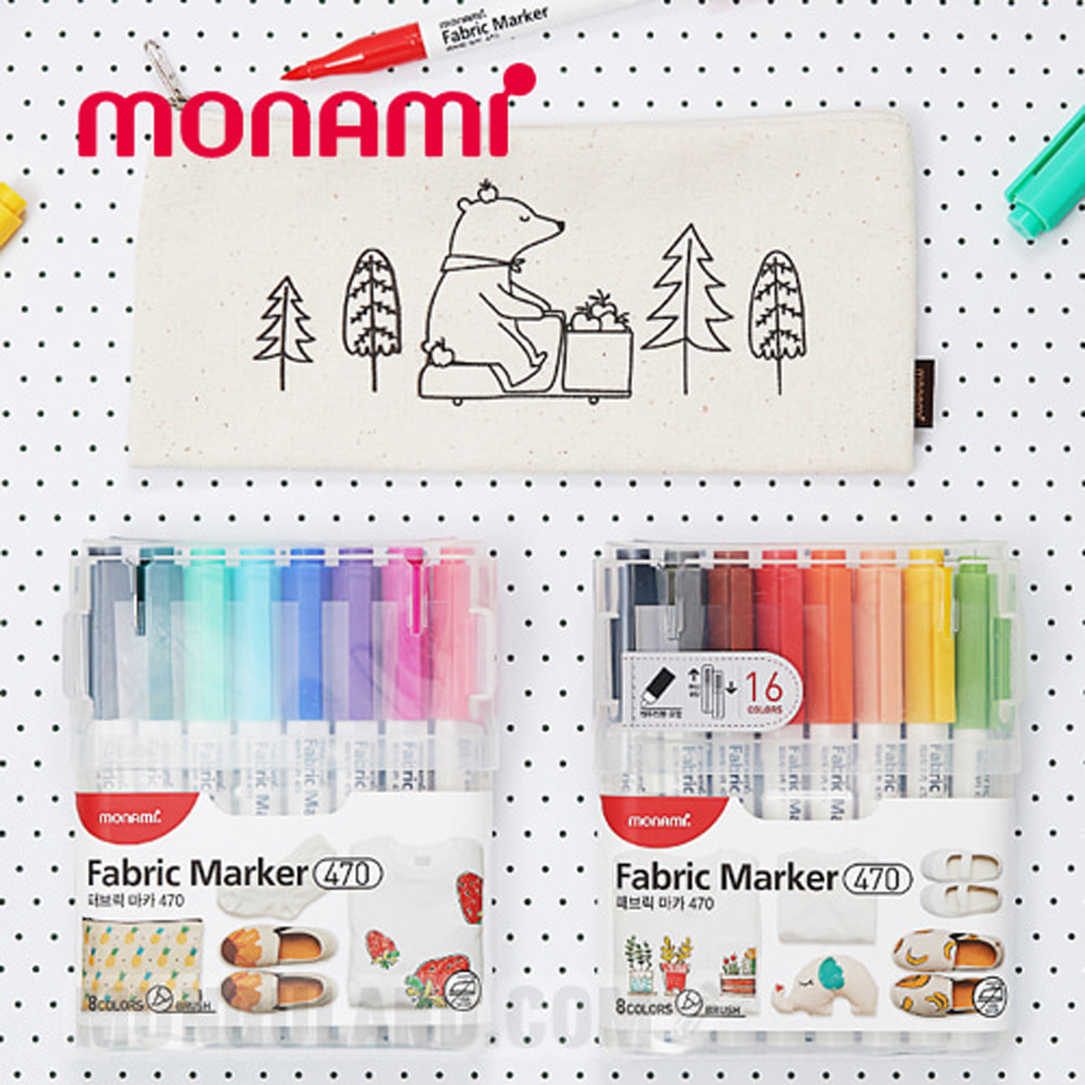 monami 모나미 패브릭마카 A세트 + 에코파우치 패키지