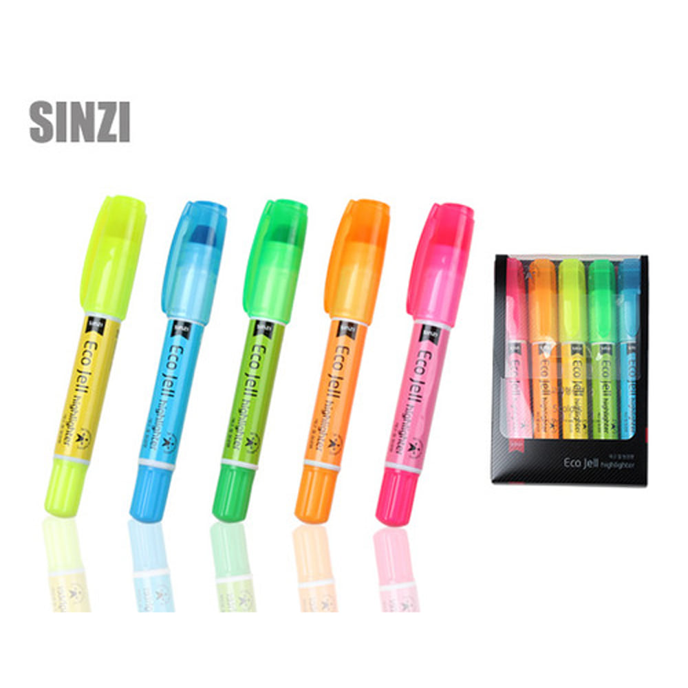 Sinzi Eco Jell highligter 신지 에코젤고체형광펜 5색셋트