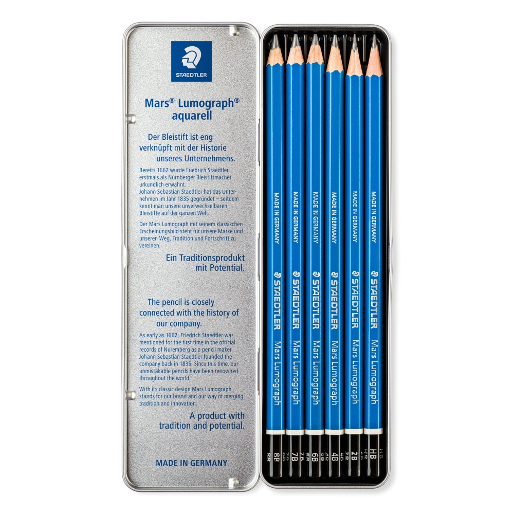 스테들러 마스 루머그래프 연필 100G6 6가지세트 틴케이스