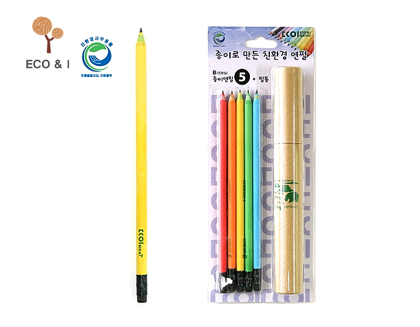 [굿필코리아]3000 색종이연필 필통세트 5본입 0672